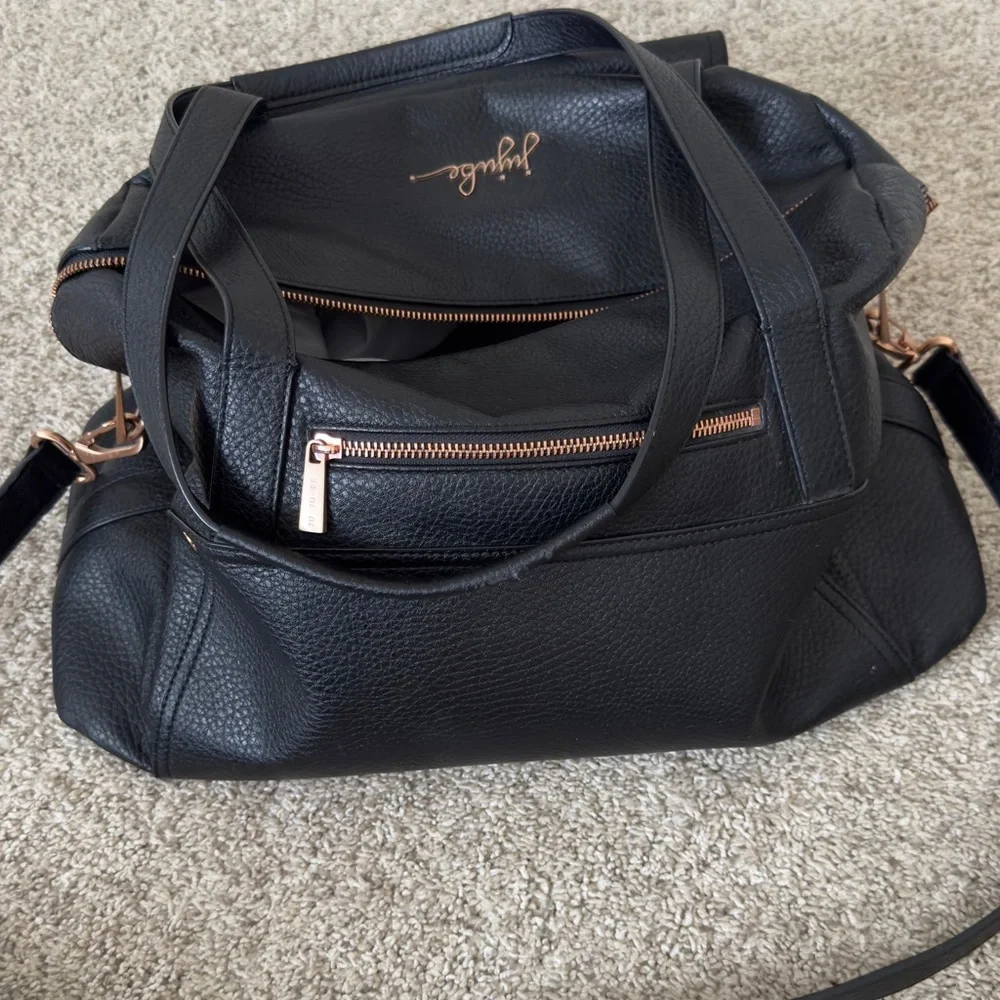 Jujube Wherever Weekender black vegan leather diaper bag - Picture 10 of 16